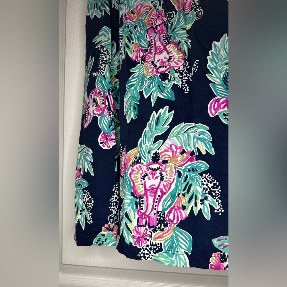 Lilly Pulitzer Raylee Sleeveless Dress Inky Navy Peanut Gallery Print, Size M - Picture 3 of 5